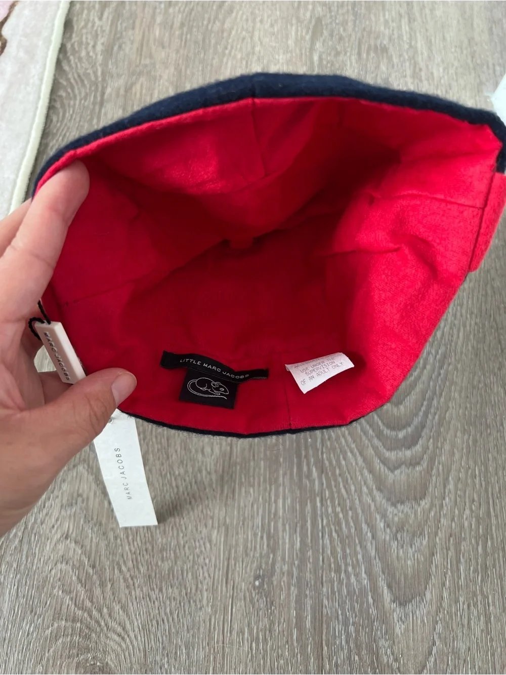 Marc Jacobs Kids Navy and Red Reversible Beanie